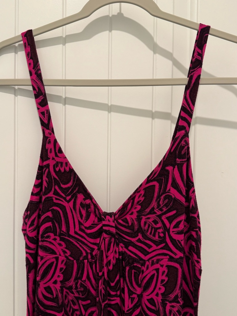 Banana Republic Medium Black and Fuchsia Floral Stretch Dress